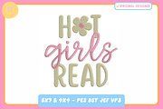 Hot Girls Read - Embroidery File, a Pattern Graphic by Thread Tech Aus (Thumbnail 1 of 4)