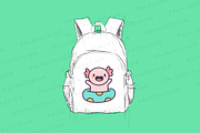 Cute Axolotl Summer Season, a Seasonal Illustration by Palau (Thumbnail 7 of 12)