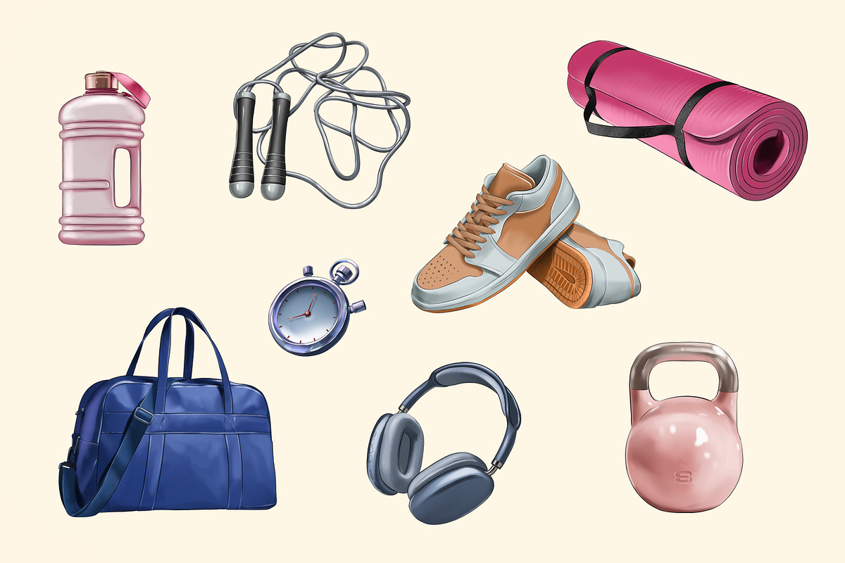 Fitness Women Clipart Set, a Sport Illustration by IrynaPanashii (Photo 3 of 6)
