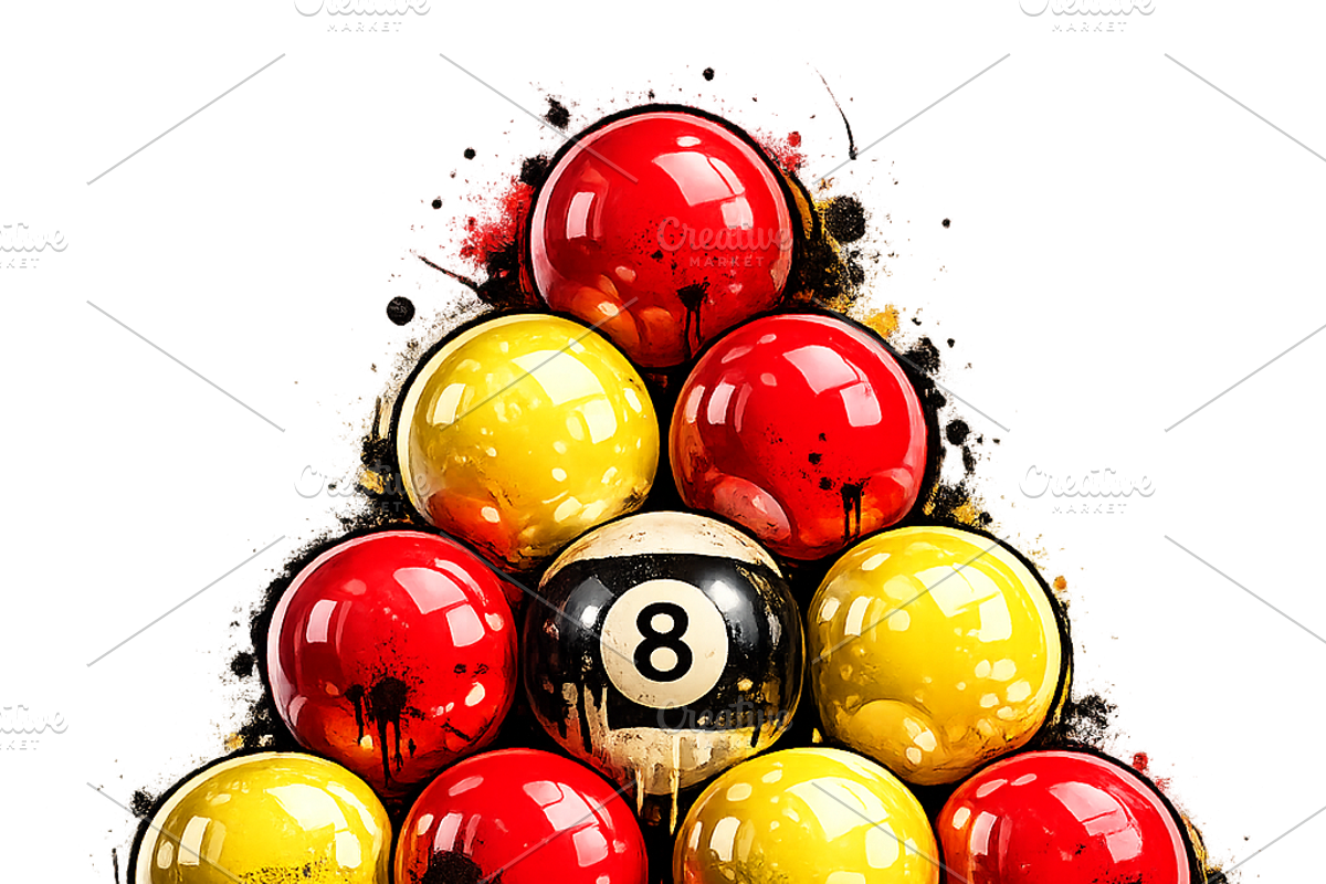 English Pool Ball Kit - 23 PNG,JPG, a Sport Illustration by Flash My Pixel (Photo 2 of 23)