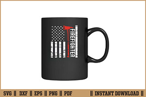 Patriotic American Firefighter SVG, an Illustration by Handy Arts Studio
