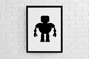 Steampunk Robot Silhouette SVG, a Technology Illustration by newminddesign (Thumbnail 2 of 3)