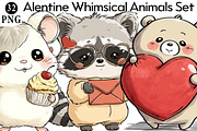 Alentine Whimsical Animals Set, an Illustration by Daily.Designs (Thumbnail 1 of 7)