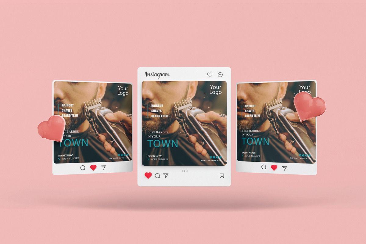 Barber Flyer Design Template, a Flyer Template by YUDesignStore (Photo 2 of 5)