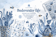 Underwater Life Watercolor, an Illustration by Anna Druzhkova (Thumbnail 1 of 14)