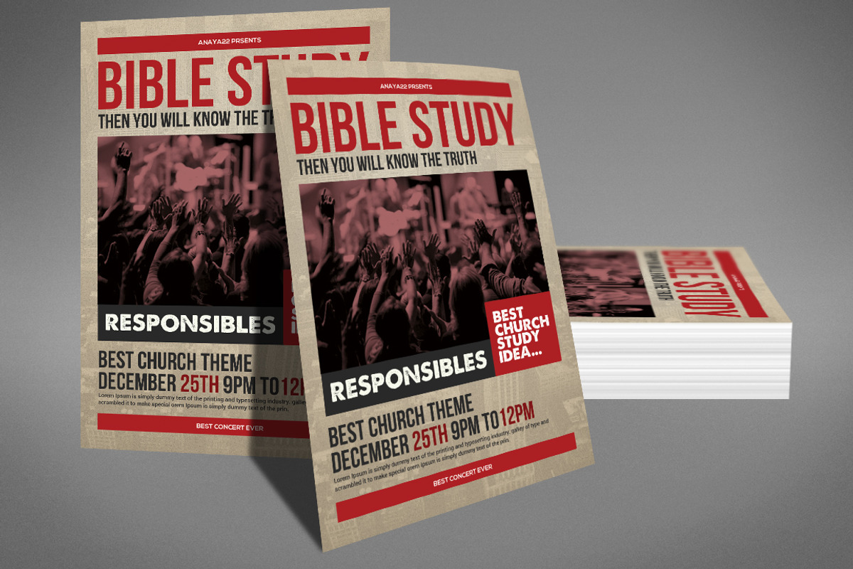 Bible Study Flyer, a Flyer Template by Graphic Templates