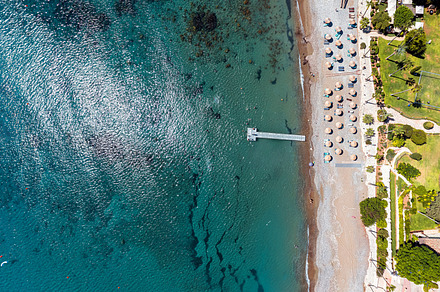 Overhead view of Pissouri beach, a Nature Photo by kirill.makes.pics