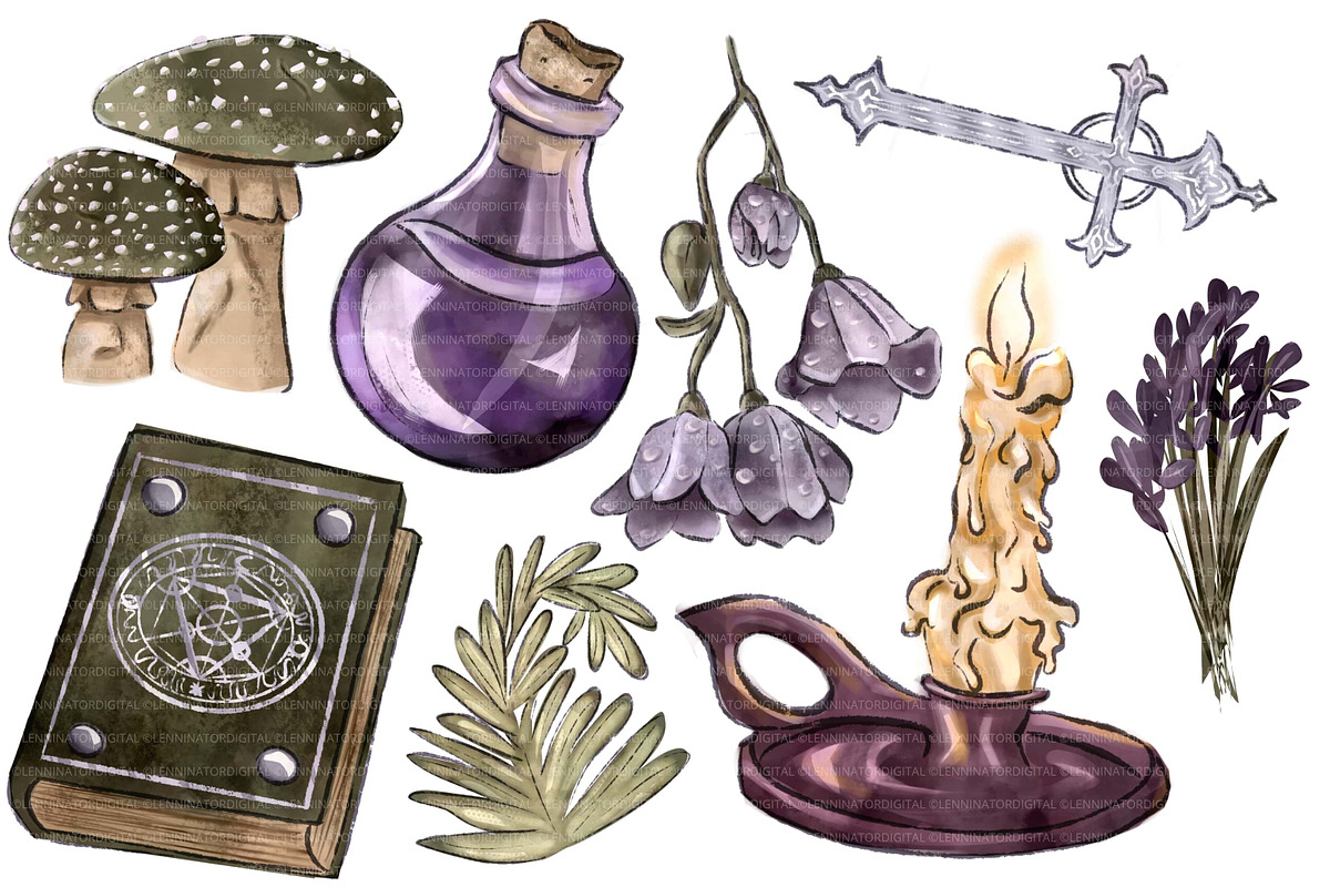 Dark Witch PNG Clipart, a Decorative Illustration by Lenninator Digital (Photo 4 of 10)