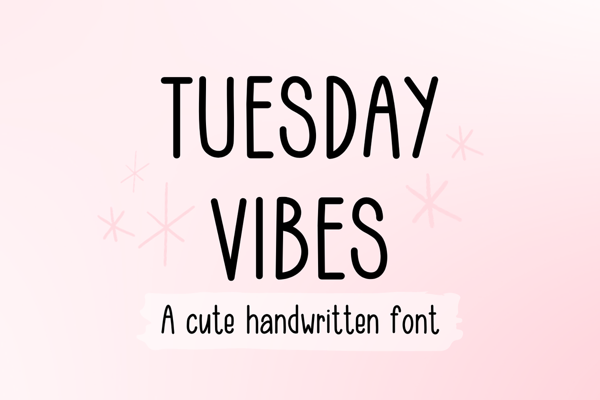 Tuesday Vibes Cute Handwritten Font, a Handwritten Font by Lalava Studio (Photo 1 of 8)