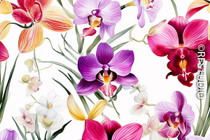 Exotic Orchids Seamless Bundle 1