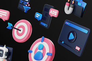 Marketly SEO & Marketing 3D Icon Set