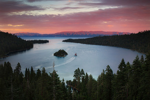 Beautiful lake tahoe california containing rocks, sky, and reflection