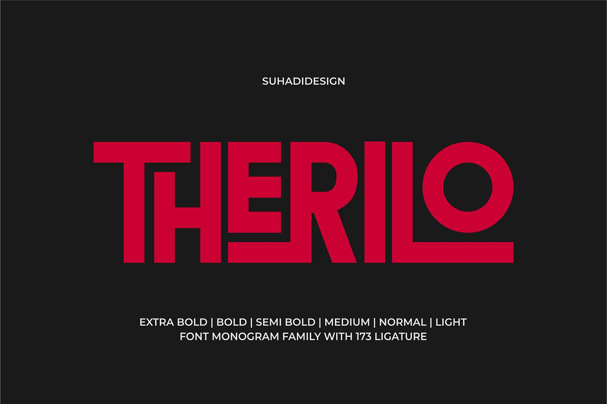Therilo - Sans Serif Monogram Font, a Sans Serif Font by suhadidesign (Photo 1 of 15)