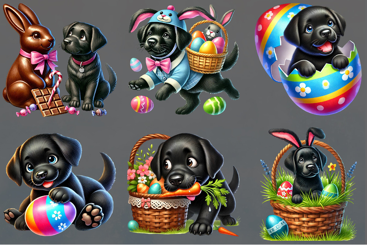 Easter Clipart, Labradors Clipart Bu, a Seasonal Illustration by Rose Art (Photo 3 of 4)