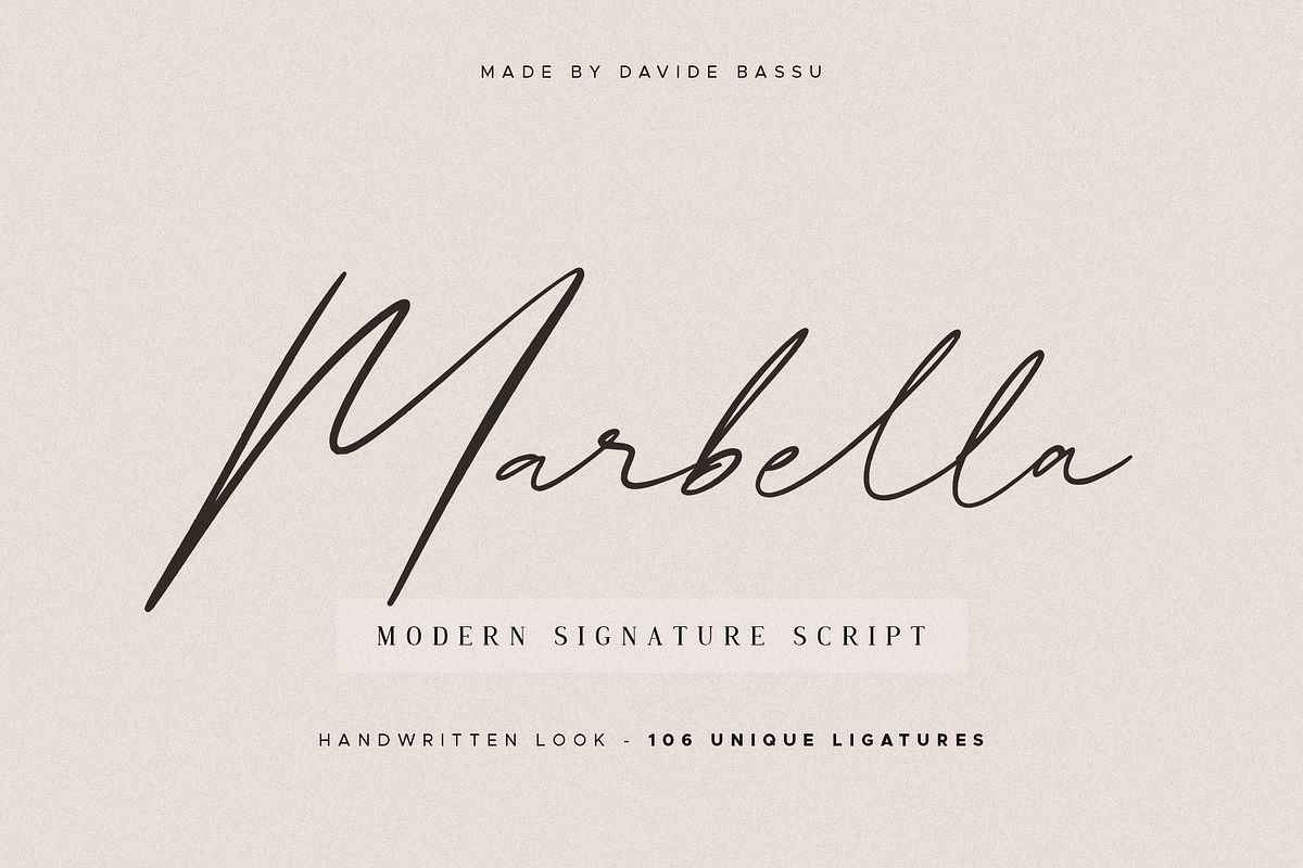 Marbella - Stylish signature script, a Script Font by Davide Bassu (Photo 11 of 11)