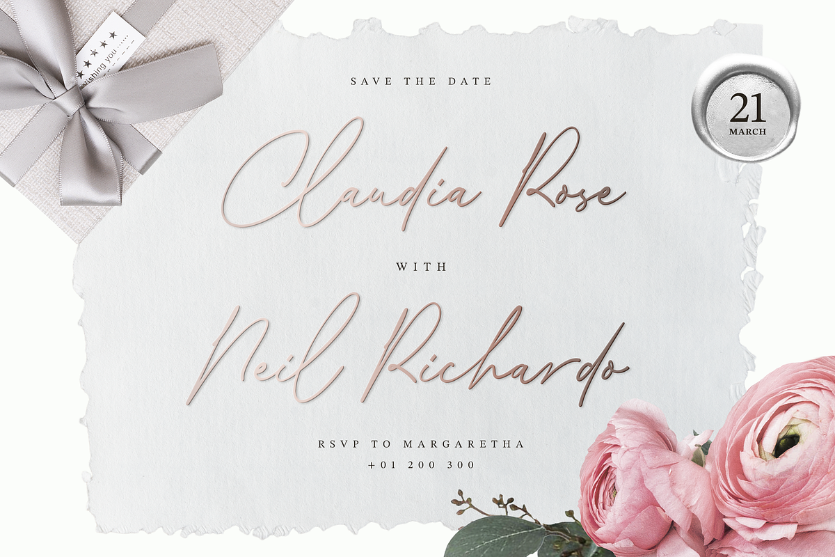 Collingethon Chic Handwritten Script, a Script Font by Namara Creative Studio (Photo 3 of 12)