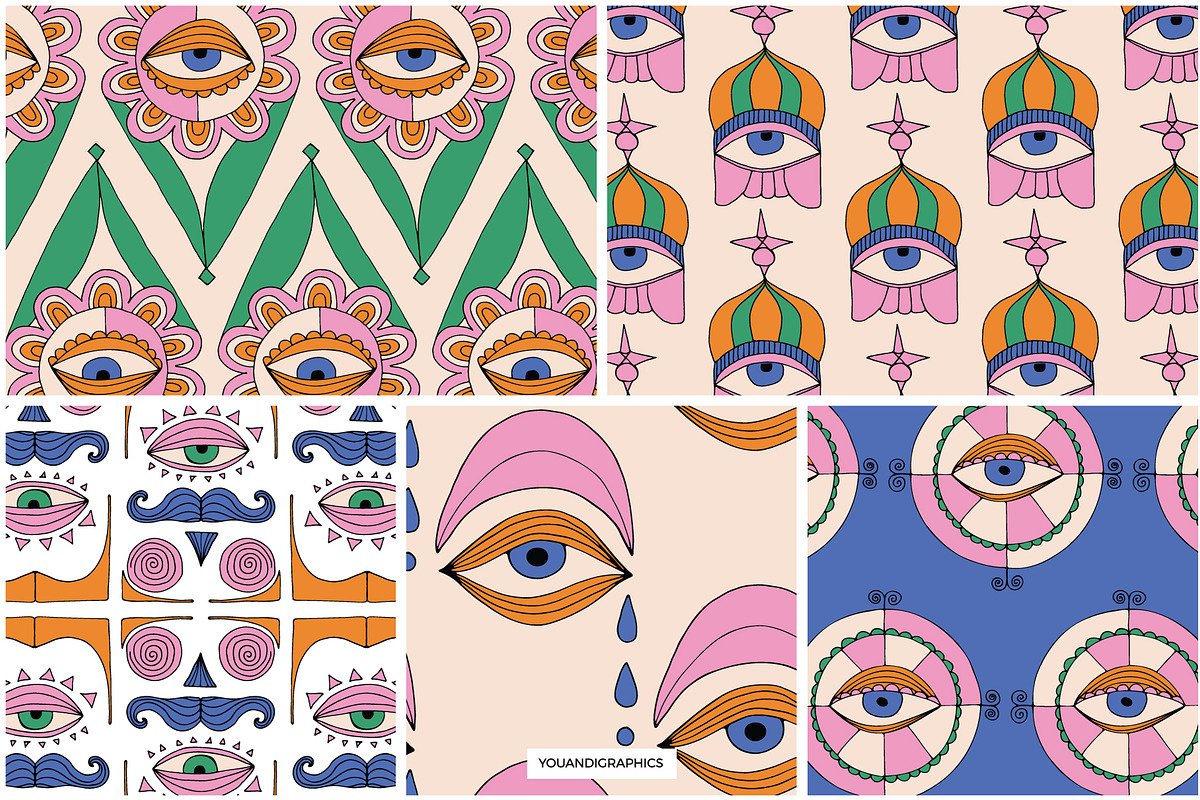 Evil Eyes Graphics Posters Patterns, a Graphic by Youandigraphics (Photo 11 of 15)