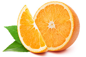 Orange slices isolated on white stock photo containing orange and half