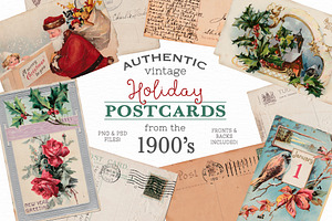Authentic 1900's Holiday Postcards