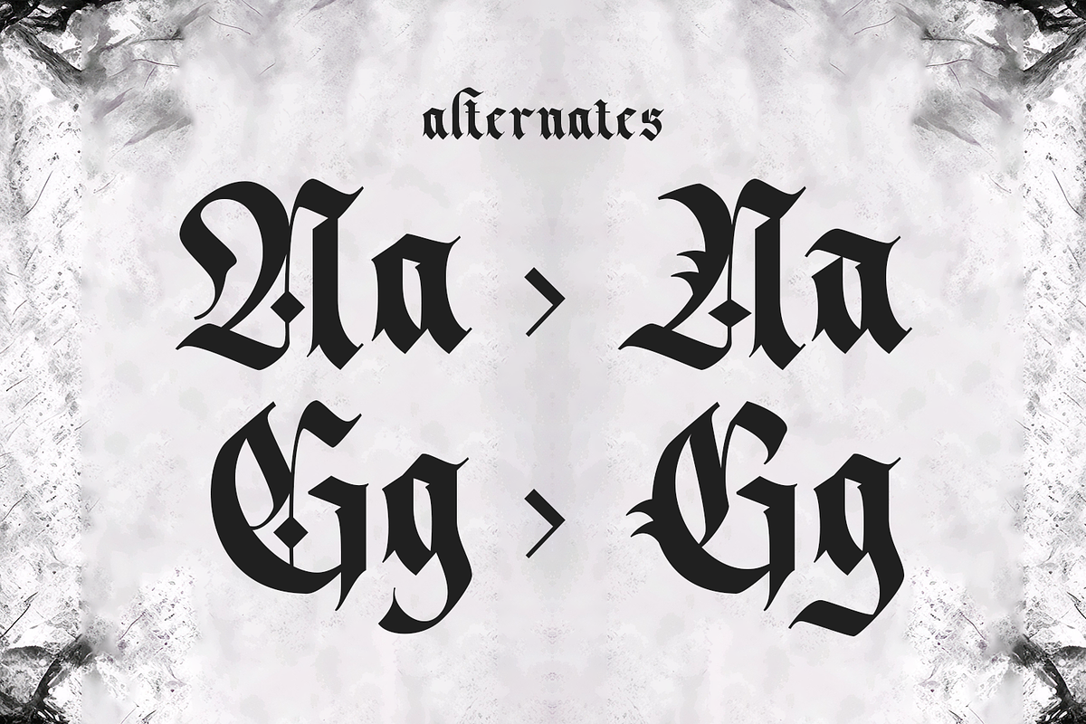 Dark Whisper – Fierce Blackletter, a Blackletter Font by Almarkhatype (Photo 6 of 10)