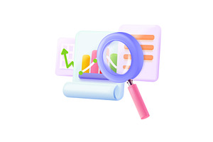 3d analysis document. Magnifying, a Finance Illustration by Stock-Smart-Start