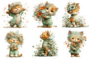 Whimsical Spring Cat Clipart, an Illustration by Dream Creation (Thumbnail 4 of 6)