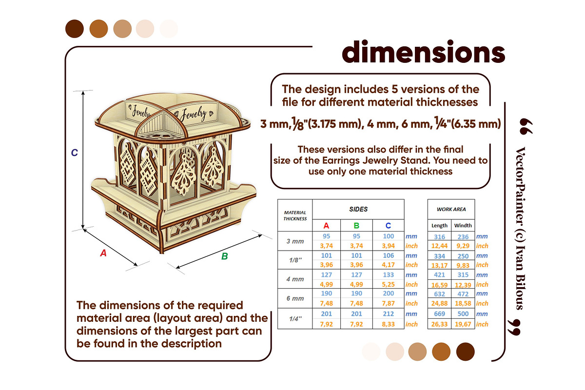Laser Cut Earrings Jewelry Stand, an Object Graphic by VectorPainter (Photo 12 of 14)