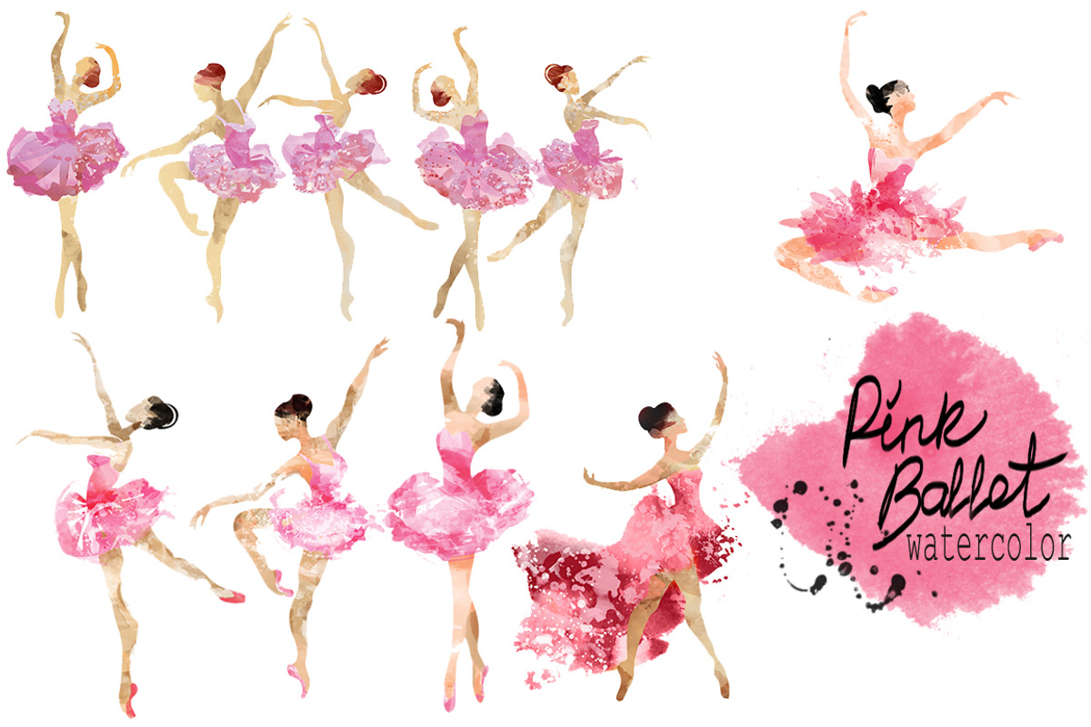 Pink ballet.watercolor, a Person Illustration by art_mouse (Photo 1 of 7)