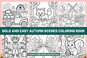 BOLD EASY AUTUMN SCENES COLORING, a Seasonal Illustration by Coco Bloom (Thumbnail 2 of 3)