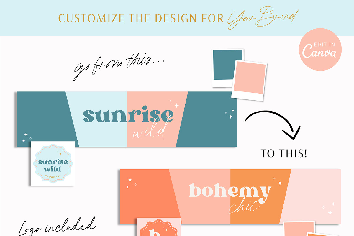 Boho Etsy Success Shop Kit, a Branding & Logo Template by Macarons and Mimosas (Photo 4 of 9)