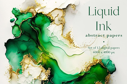 Green Alcohol Ink Backgrounds
