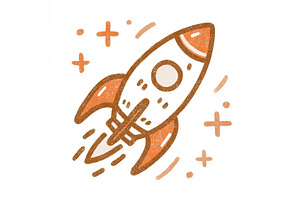 A colorful design featuring a rocket, a Transportation Photo by ZinetroN