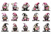 Gothic Love Gnomes Valentine Gnome, an Illustration by SinaCreation (Thumbnail 2 of 7)