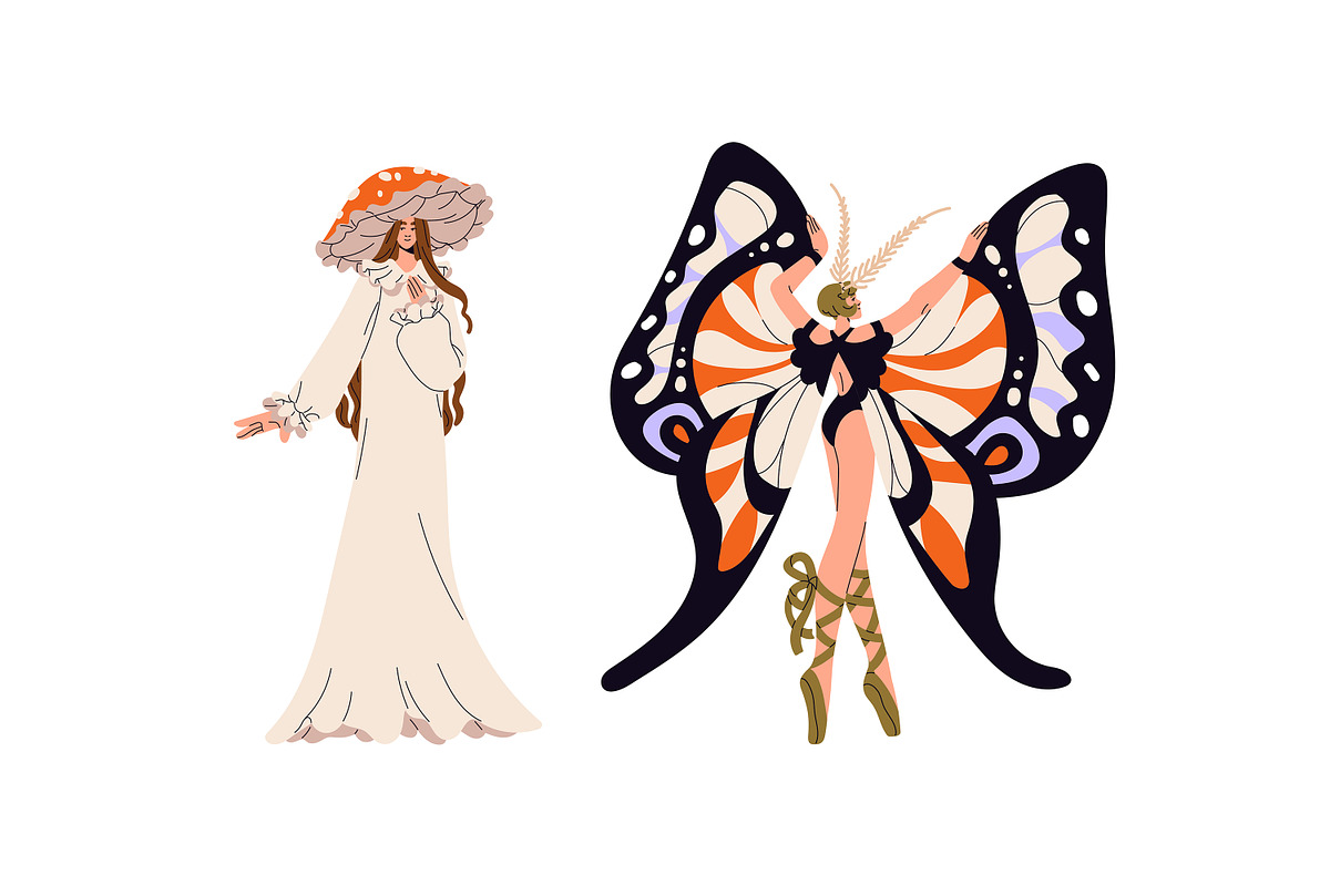Halloween people set, banner, poster, a Person Illustration by PaperTrident (Photo 9 of 14)