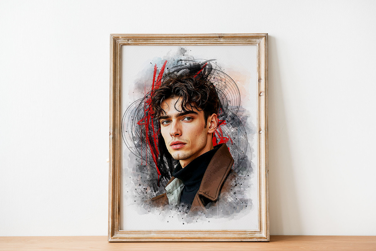 Abstract Portrait Watercolor Art, an Action Add-On by Photoshop Action (Photo 4 of 21)