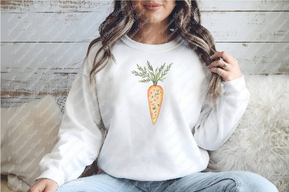 Spring Carrots Rabbit Clipart, an Illustration by Watercolor design (Photo 10 of 12)