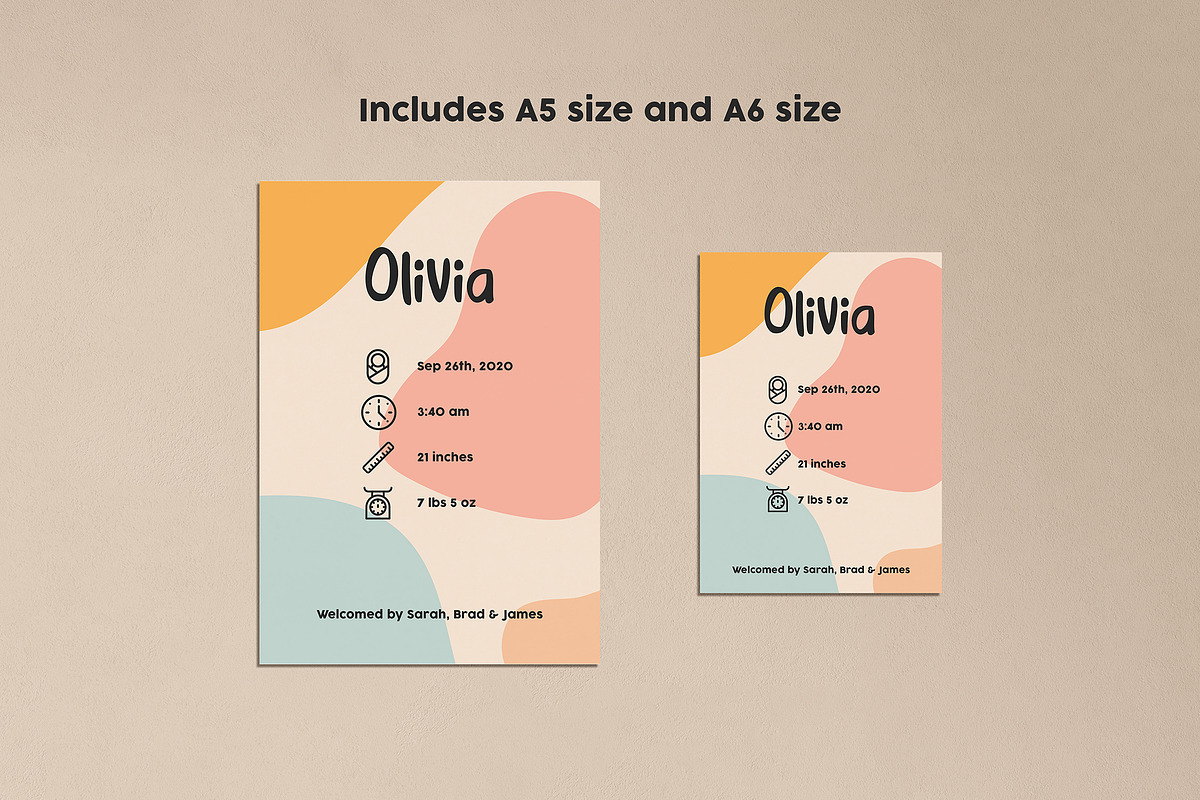 Olivia a newborn announcement card, an Invitation Template by studioflashback (Photo 3 of 4)