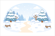 Snow Landscape Forest Illustration, a Decorative Illustration by Artpon Illustration (Thumbnail 1 of 3)