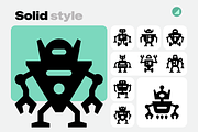 Basicons / Humanoid Robots Icons, an Outline Icon by EDT.Graphics (Thumbnail 4 of 6)
