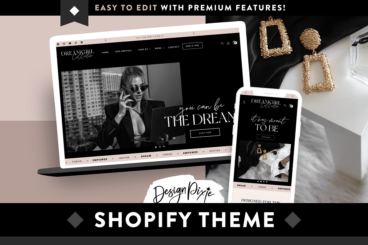 Luxe Black Shopify Theme | Aesthetic, a Shopify Template by Design Pixie (Photo 1 of 11)
