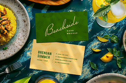 Tropical Business Card Mockup
