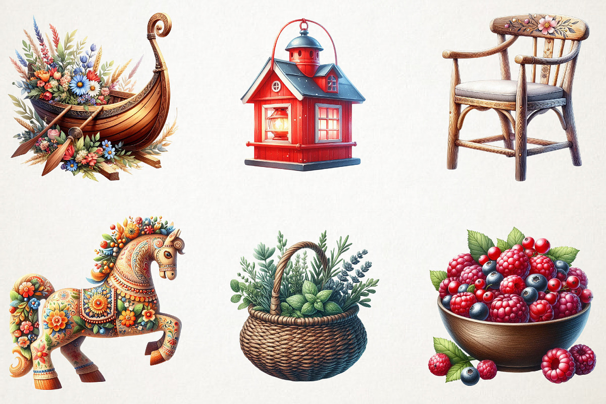 Nordic Summer Element Clipart, an Illustration by RobertsArt (Photo 4 of 7)