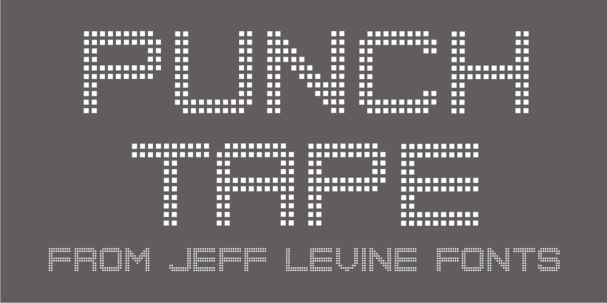 Punch Tape JNL, a Font by Jeff Levine Fonts
