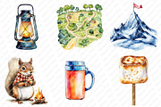 Watercolor Camping Clipart, an Illustration by Watercolor design (Thumbnail 2 of 11)