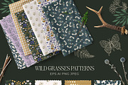 Wild Grass Mystic pattern&clipart, a Background Graphic by Cozy pattern shop (Thumbnail 4 of 12)
