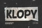 Klopy a Casual Doodle Font, a Handwritten Font by Rasiorise Studio (Thumbnail 1 of 11)