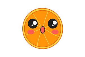 Orange Cute Kawaii Vector Character