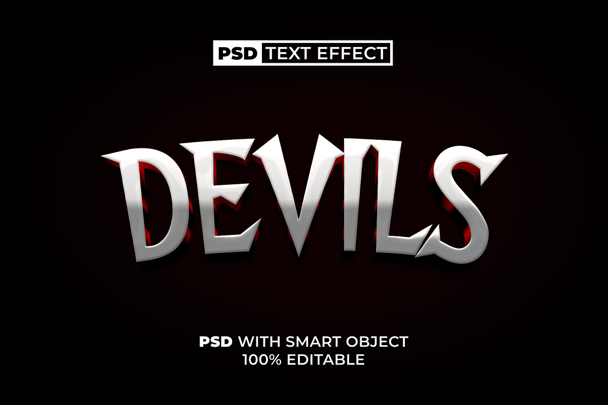 PSD Text Effect Devils Silver Style, a Layer Style Add-On by Mockmenot (Photo 1 of 2)