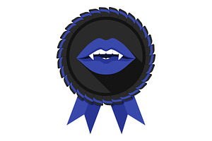 Best Vampire Award Badge Blue Woman