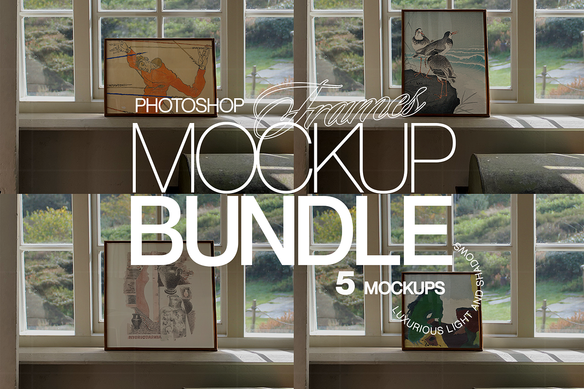 5 Frame Mockups Countryside View, an Advertising Mockup by WasMockups (Photo 1 of 7)